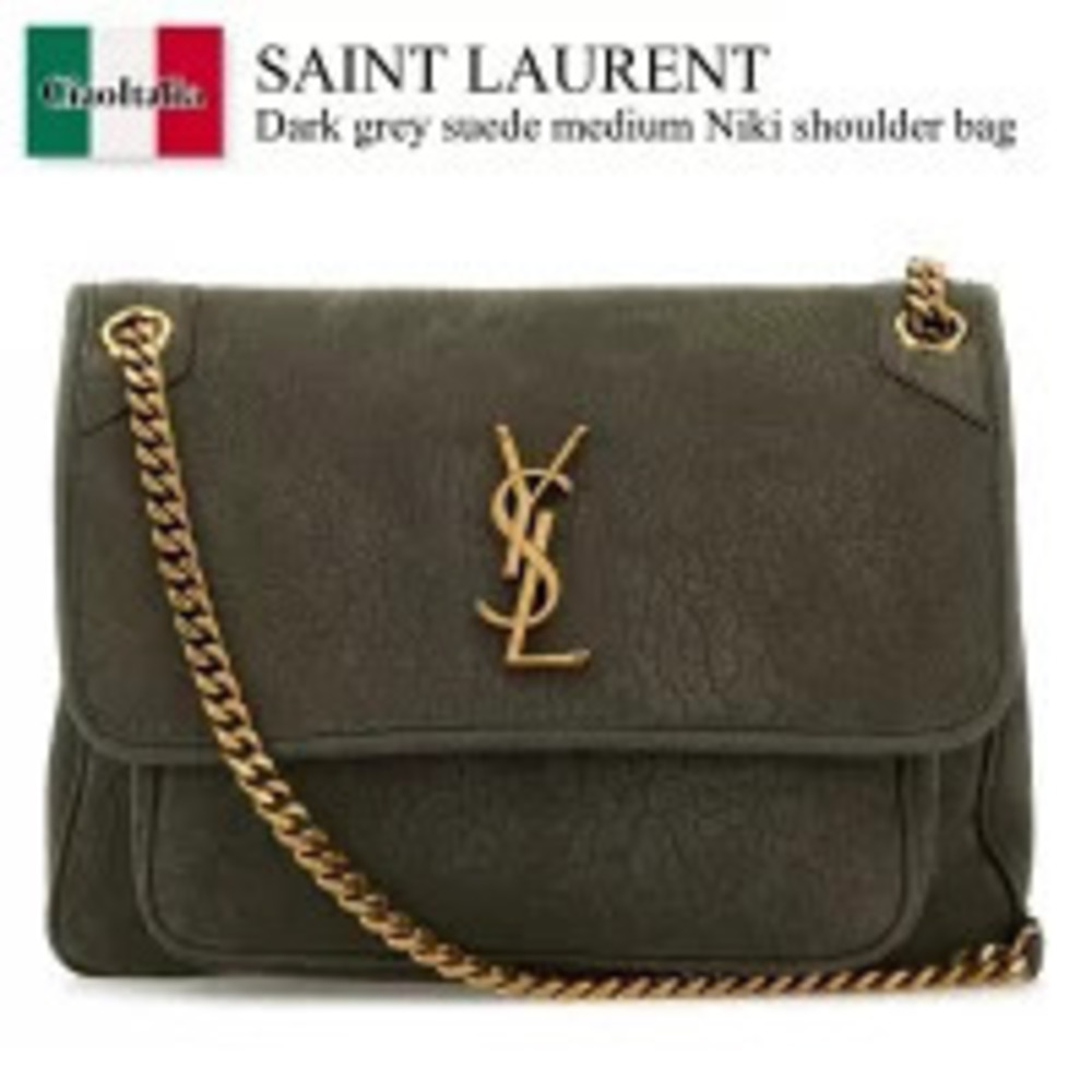 Saint Laurent Bag Handbag Black Suede Niki Shoulder AAEEL Pouch